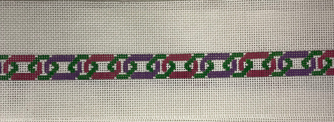 * The Meredith Collection 169a Interlocking Chain belt- Pink/Green/Purple