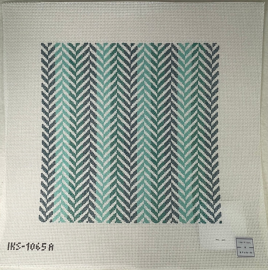 * Initial K Studio 1065A Herringbone Pillow- Turquoise