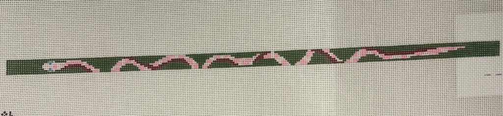 *Anne Fisher Needlepoint AF186 Green and Pink Snake Wrap Bracelet