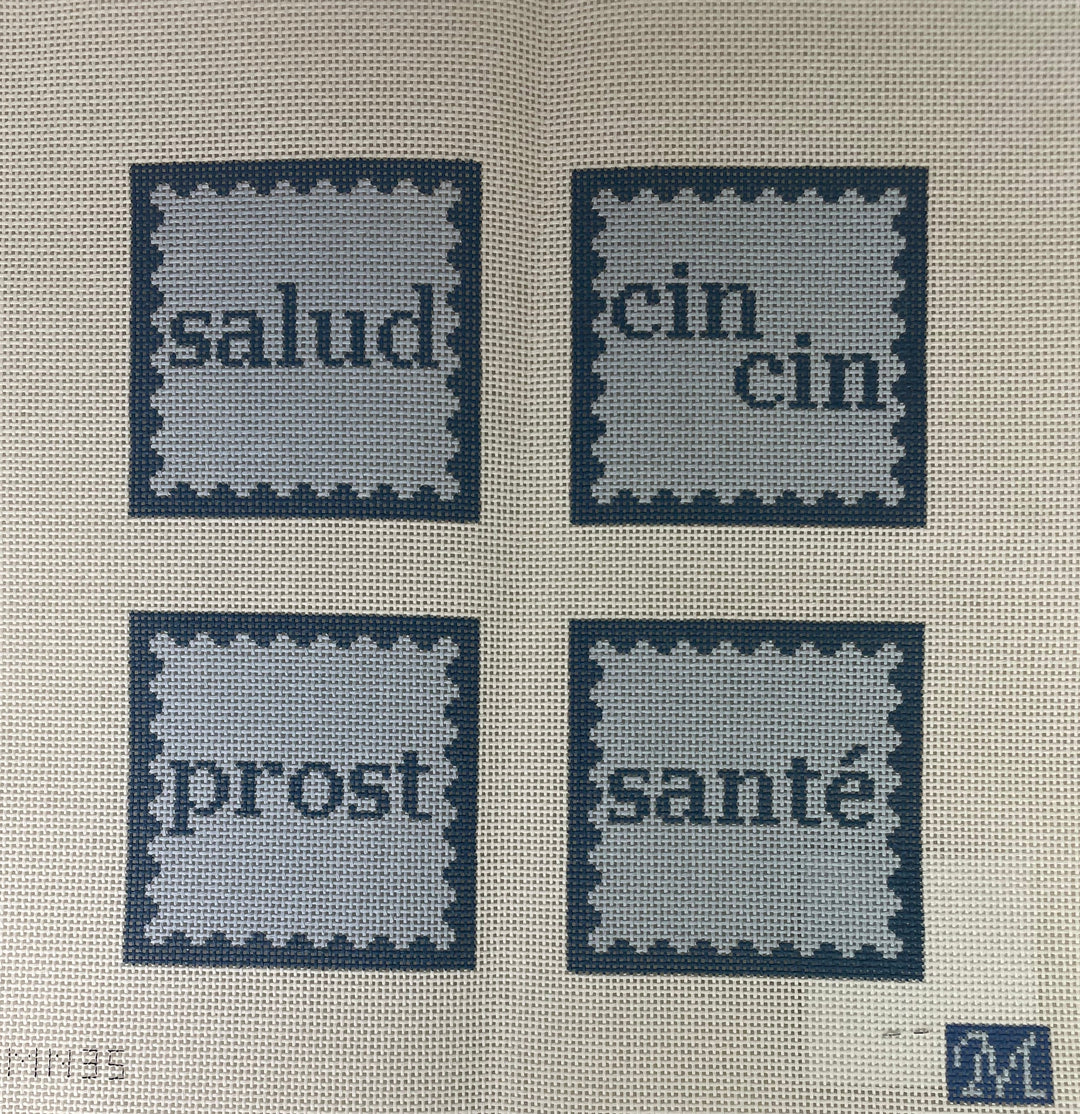 *Maura Nolan Designs Cheers Coaster Set- Blue