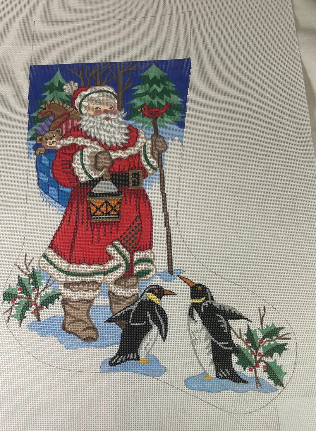 *Alexa Designs CS7259 Christmas Stocking Santa with Penguins