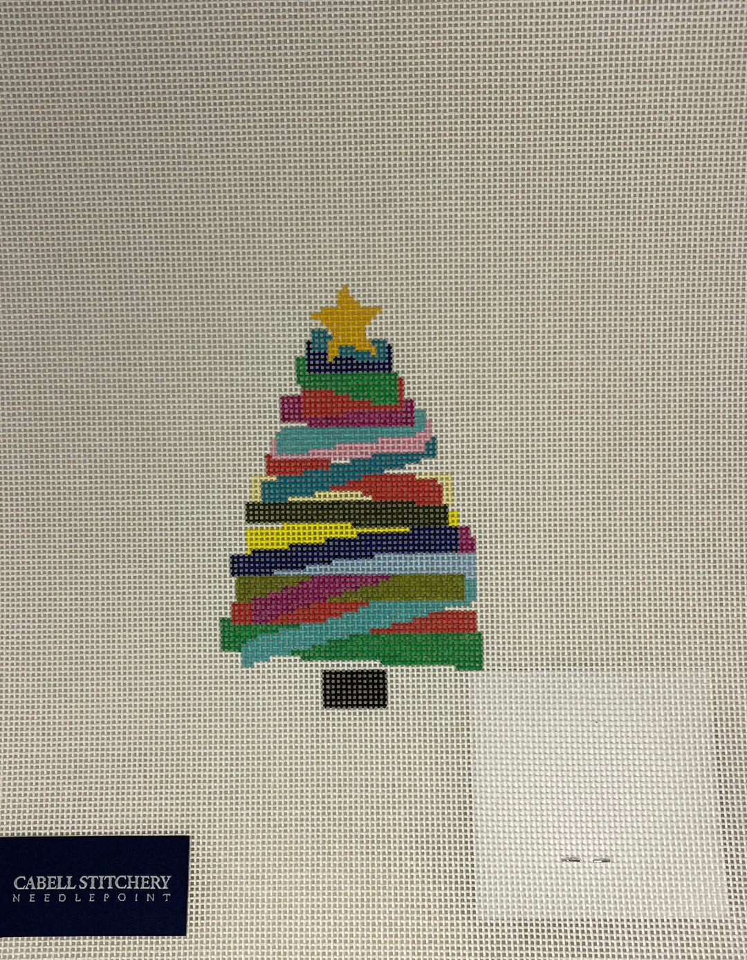 * Cabell Stitchery Stackable Collection 4.5" Tree- Multi-colored Christmas Tree