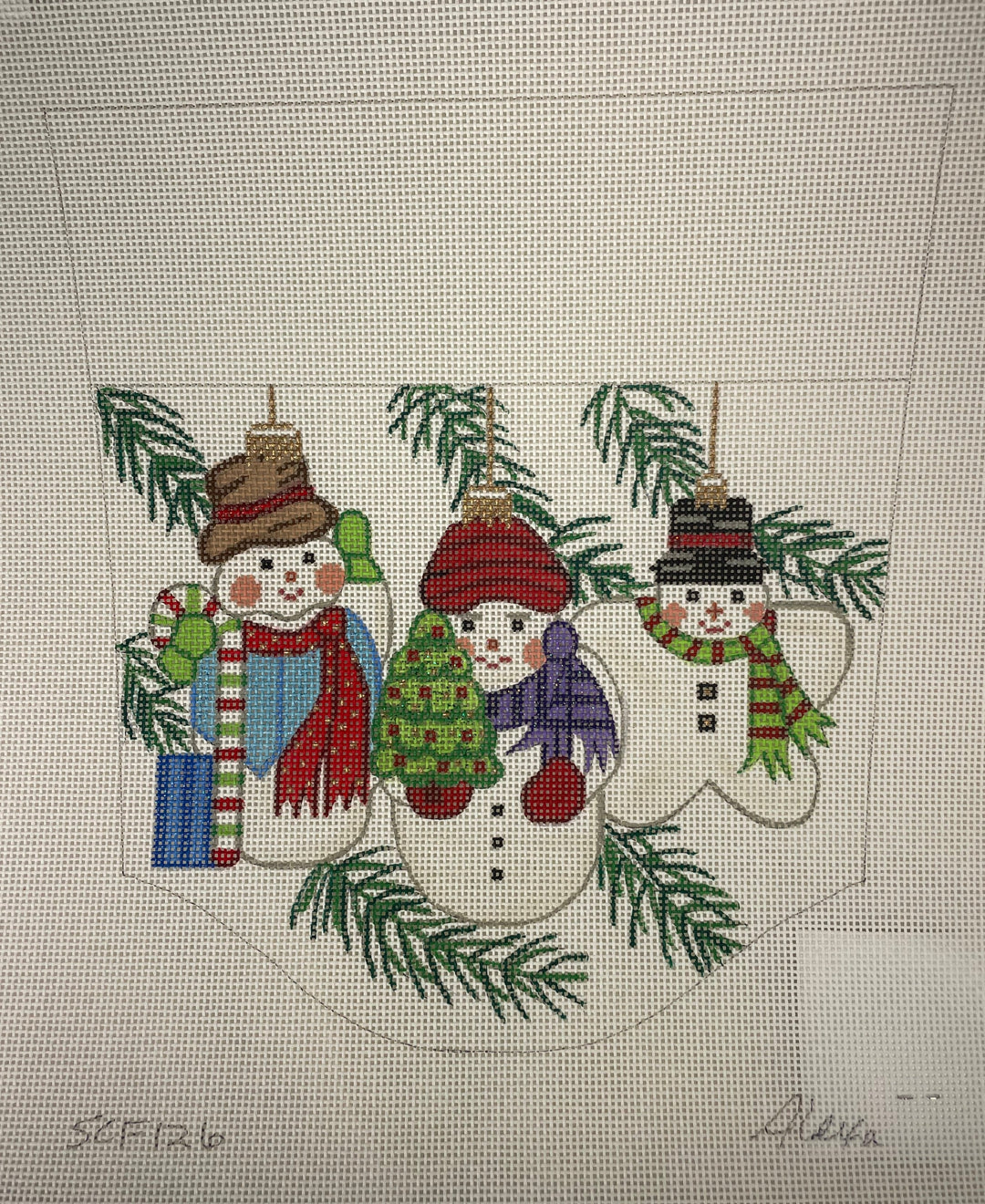 *Alexa Designs SCF126 Christmas Snowman Stocking Cuff