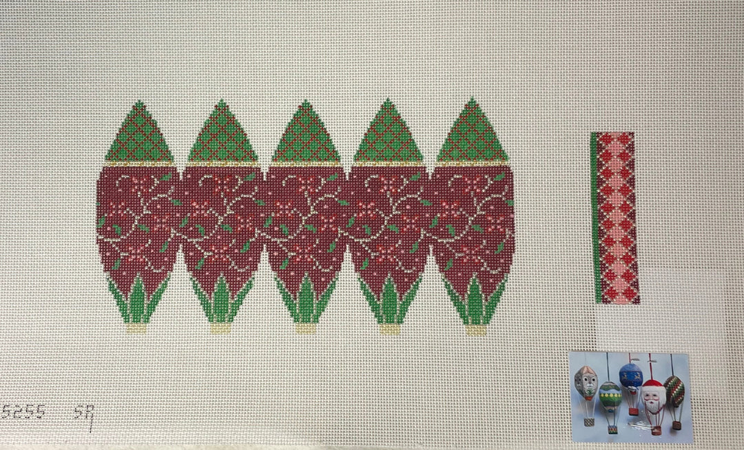 * Susan Roberts Needlepoint 5255 Floral Vine Hot Air Balloon