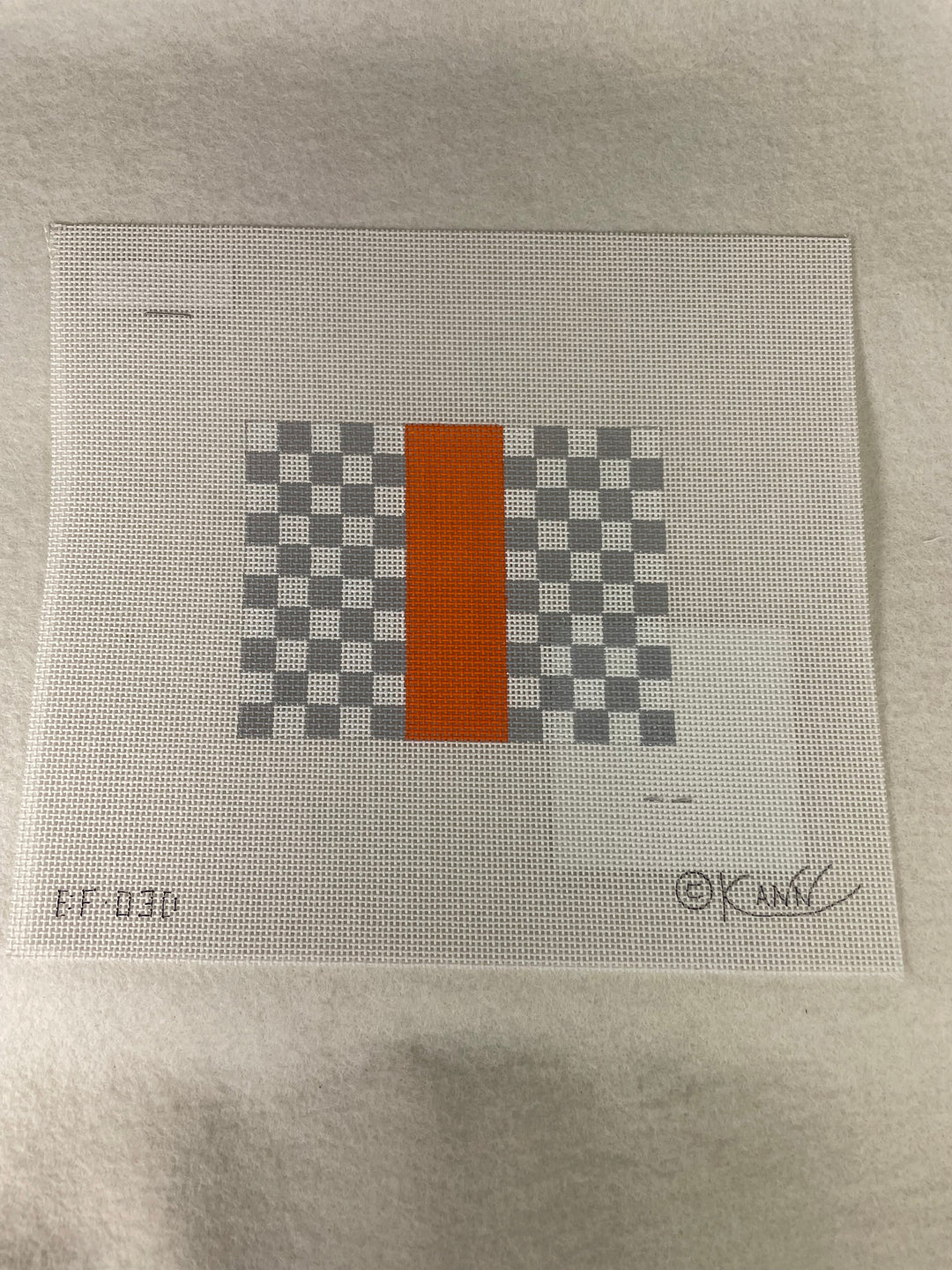 * Kimberly Ann BF-03D Louis Square Bitsy Flat- Gray/ Orange