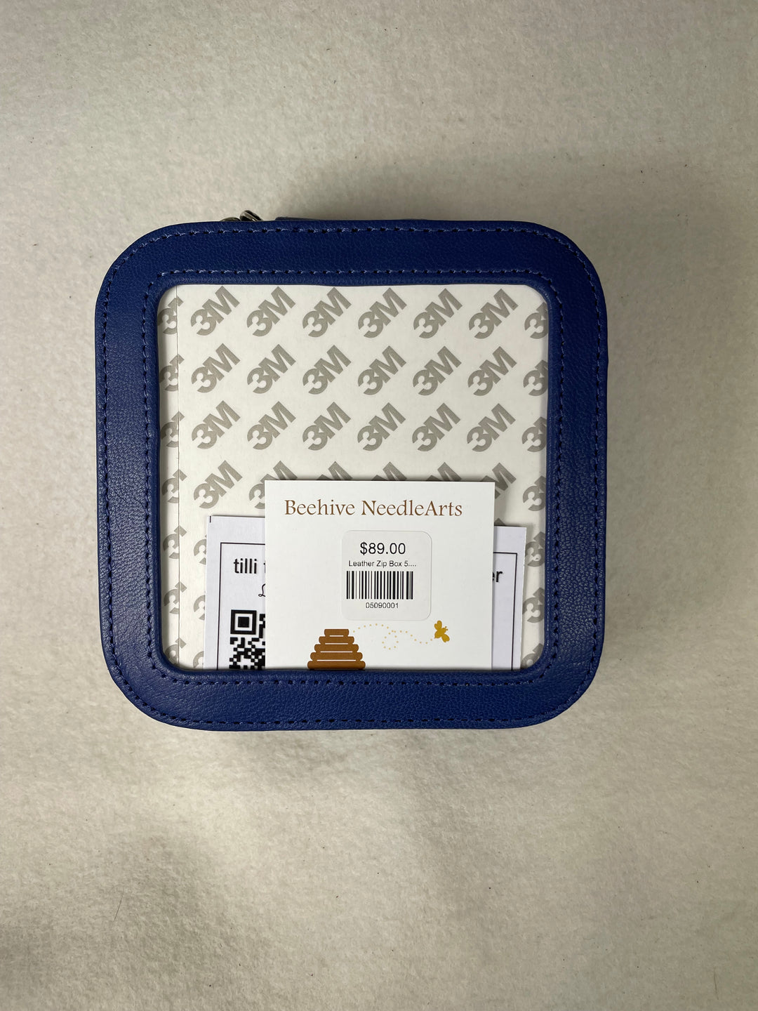 Leather Zip Box 5.5 Royal Blue