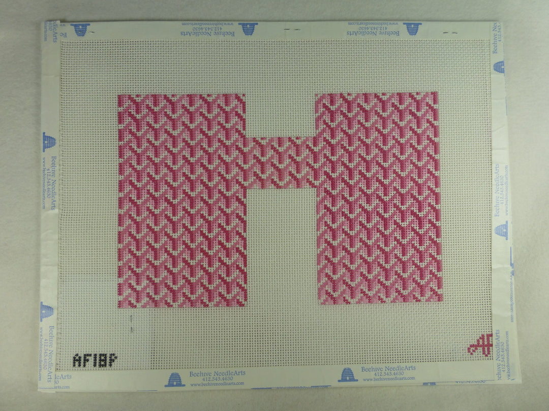* Anne Fisher Needlepoint AF18P Pattern Clutch Front Pink