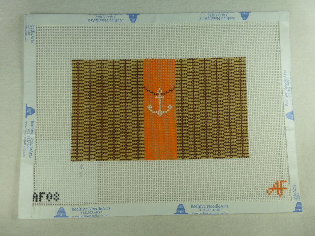 * Anne Fisher Needlepoint AF08 Nantucket Clutch with Anchor