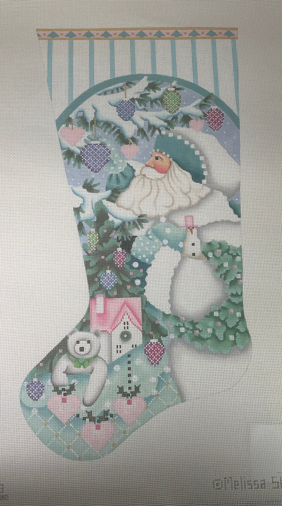 Melissa Shirley 1803 Winter White Santa Stocking- 13m