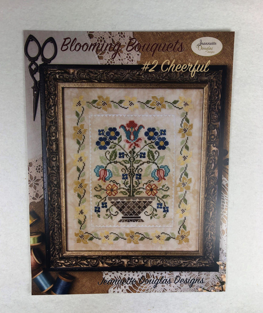 Jeannette Douglas Designs JD236 Blooming Bouquets #2 Cheerful with Embellishment Kit