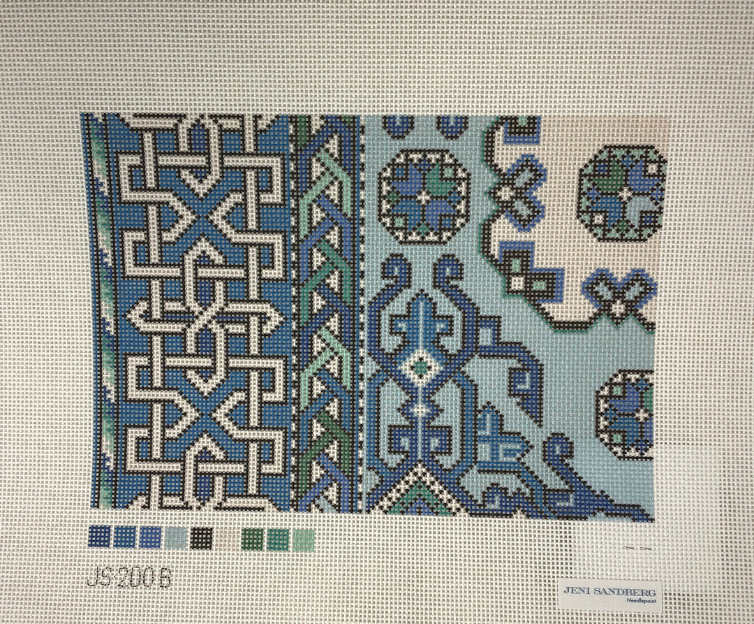 * Jeni Sandberg Needlepoint JS200B Holbein Clutch- Blue