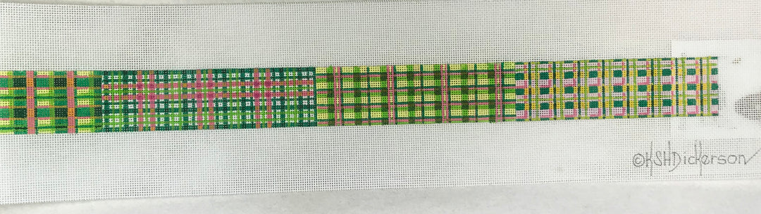 * Kate Dickerson Needlepoint BL-03 Patchwork Belt Pink
