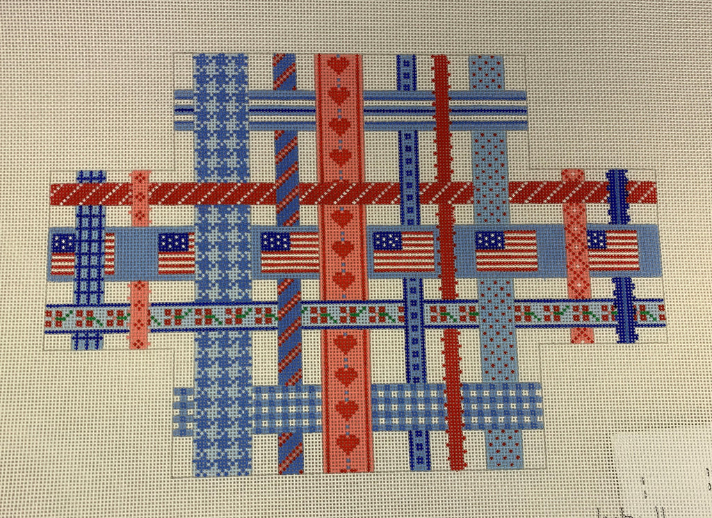 * Kate Dickerson 214 Woven Ribbons - Red, White, and Blue