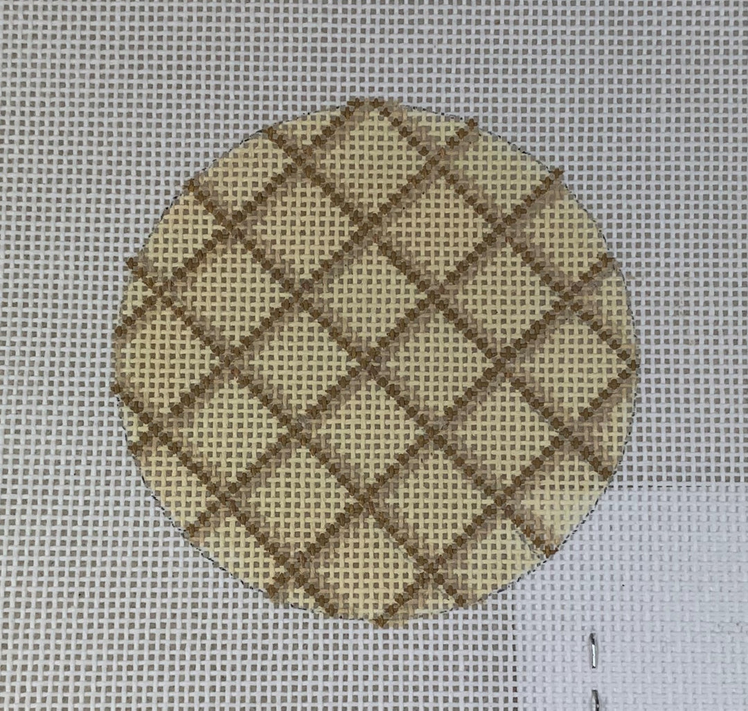 * Kate Dickerson Needlepoint Collection ALB- 51 Cream + Taupe Crisscross