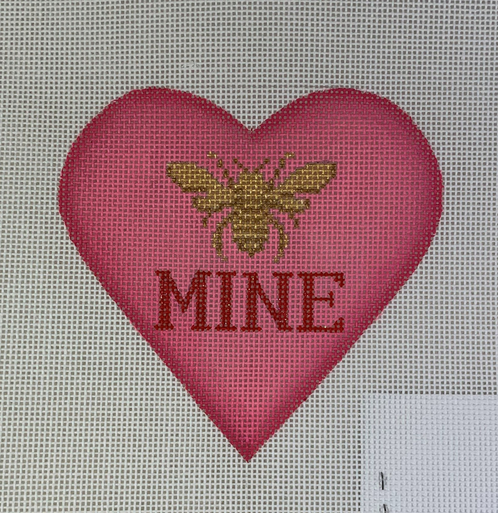 * Kate Dickerson Needlepoint OM256 Heart - Bee Mine