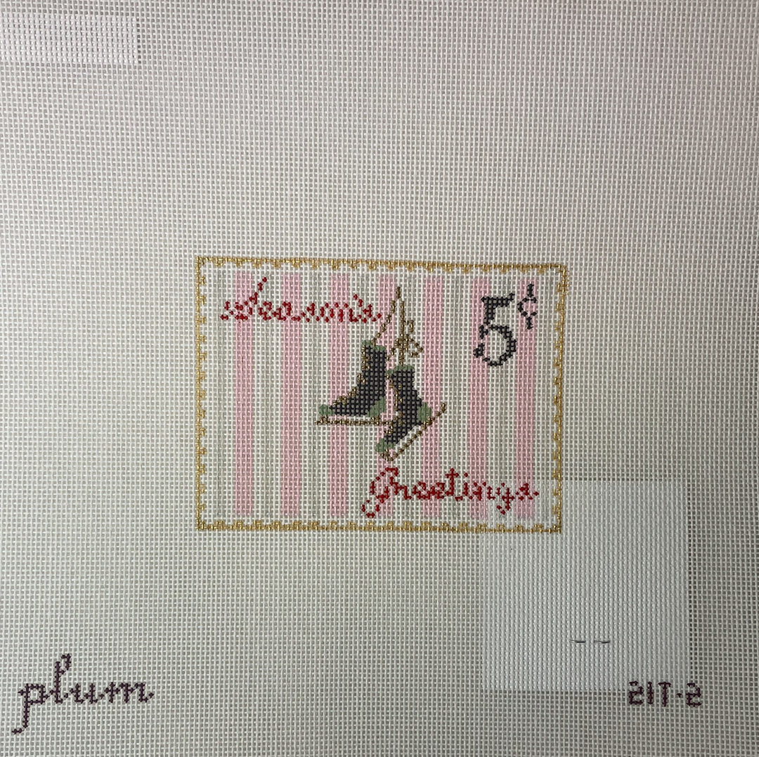 * The Plum Stitchery 21T-2 Vintage Stamp Collection- Ice Skates