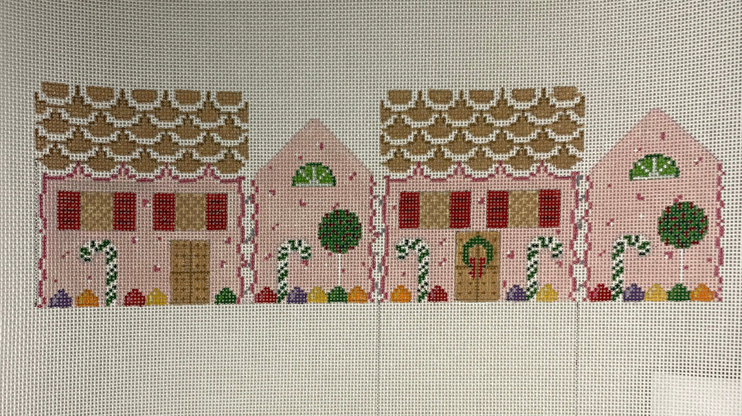 * Susan Roberts Needlepoint 0223-18 Pink Peppermint/ Candy Canes 3D Gingerbread House