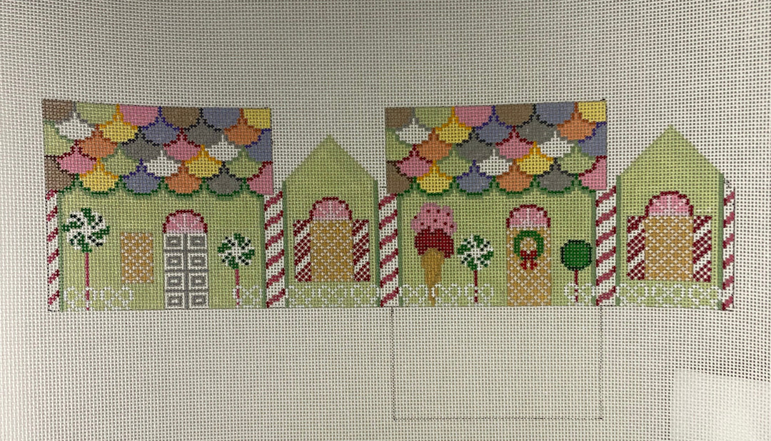 * Susan Roberts Needlepoint 0226-18 Pistachio and Neccos 3D Gingerbread House