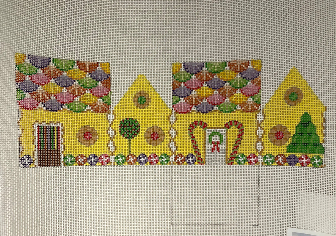 * Susan Roberts Needlepoint 0229-18 Lemon Chiffon and Fruit Slices 3D Gingerbread House