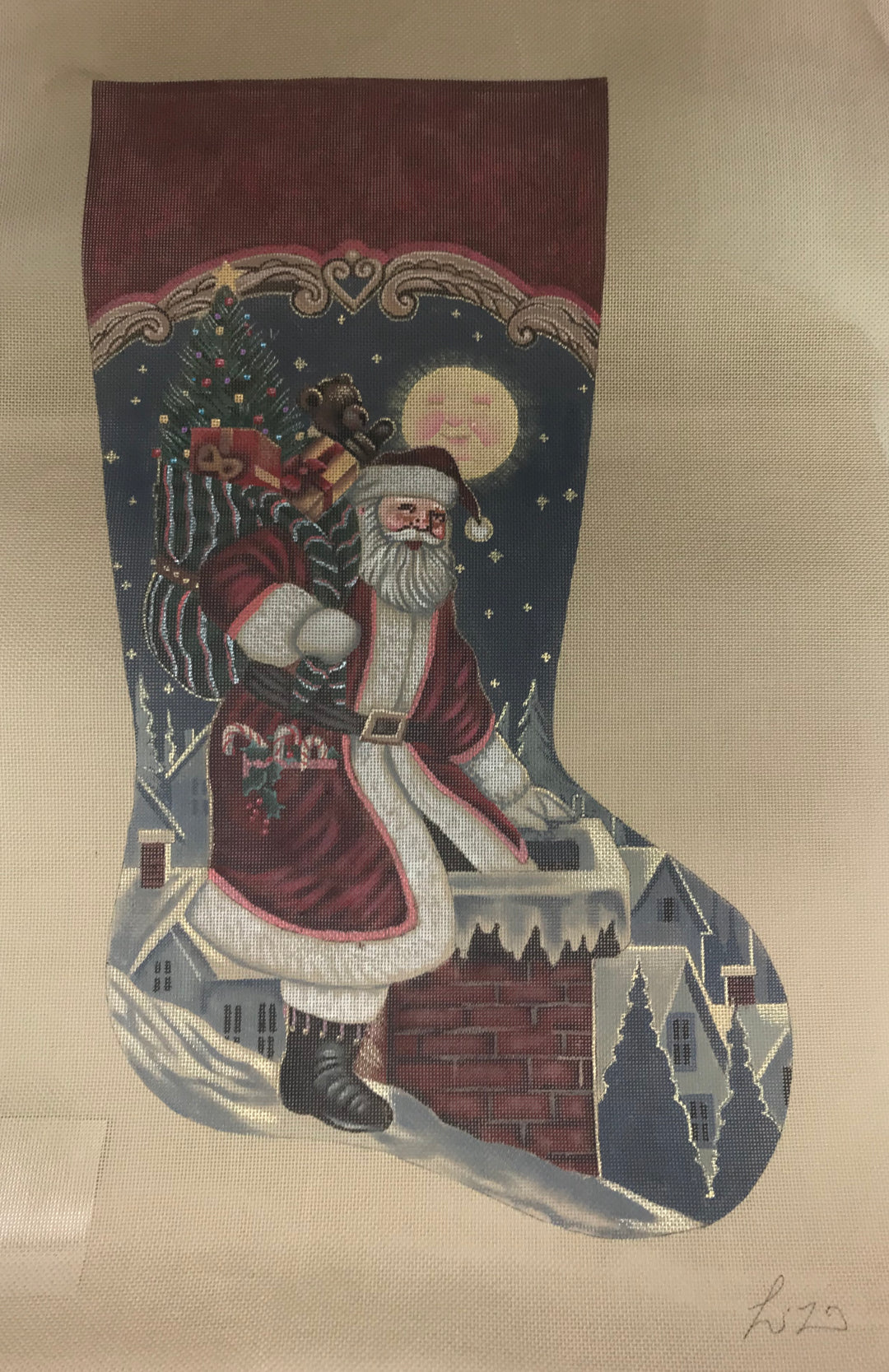 * Susan Roberts Needlepoint Designs Santa Sneaks In