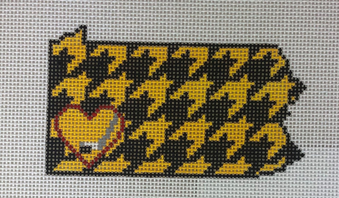 Kimberly Ann Needlepoint L5-PA Pittsburgh Houndstooth Hockey