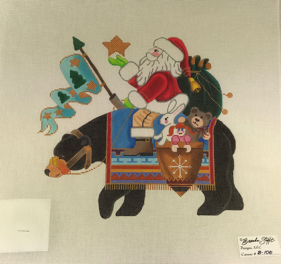 * SALE Brenda Stofft Design B106 Santa on Black Bear