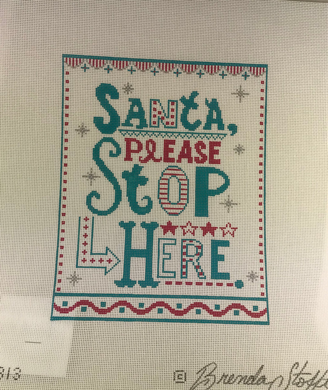 * SALE Brenda Stofft Design B313 Santa Please Stop Here