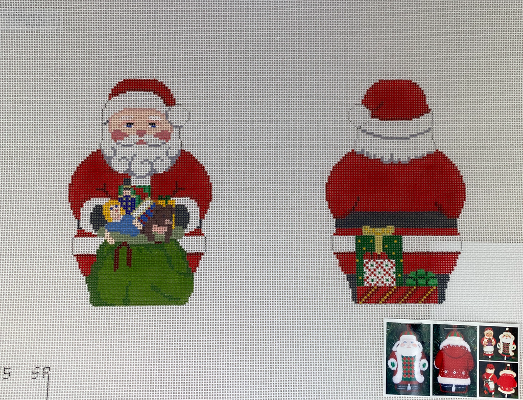 Susan Roberts Needlepoint 1235 Santa with Toy Bag - 2 sided