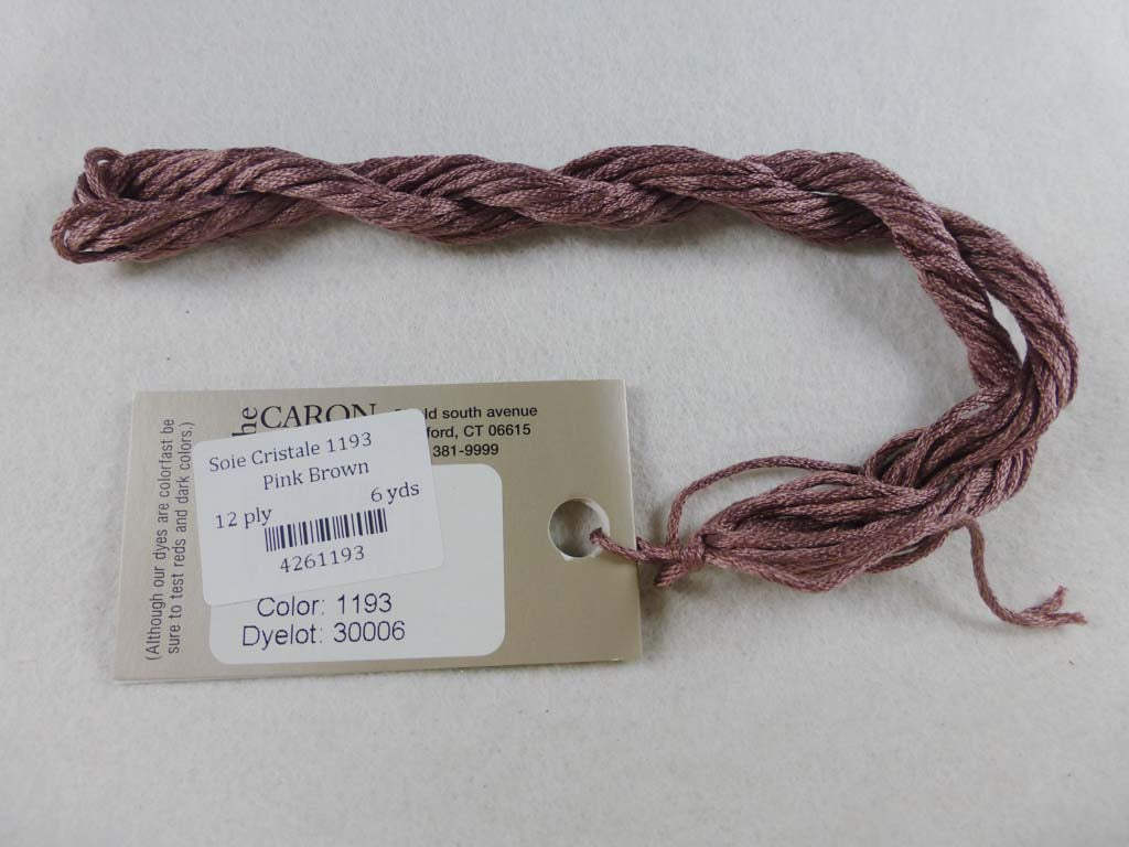 Soie Cristale 1193 Pink Brown by Caron Collection From Beehive Needle Arts