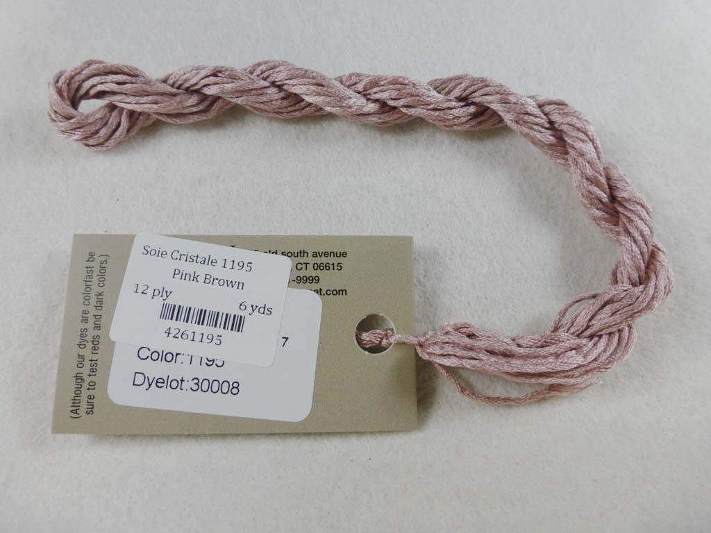 Soie Cristale 1195 Pink Brown by Caron Collection From Beehive Needle Arts