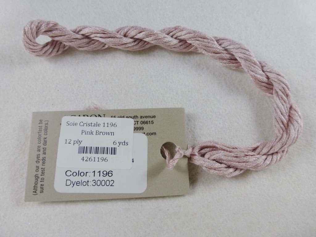 Soie Cristale 1196 Pink Brown by Caron Collection From Beehive Needle Arts