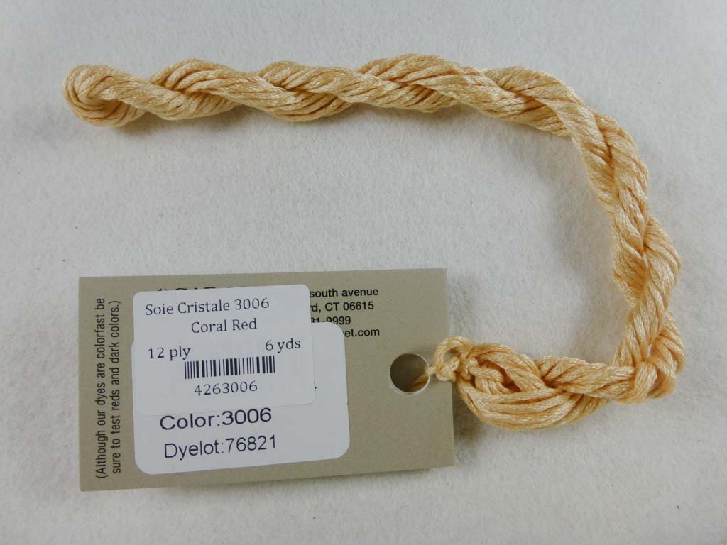 Soie Cristale 3006 Coral Red by Caron Collection From Beehive Needle Arts