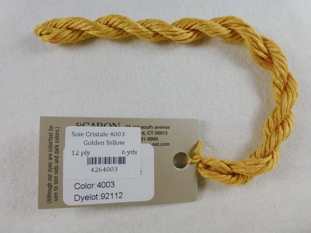 Soie Cristale 4003 Golden Yellow by Caron Collection From Beehive Needle Arts