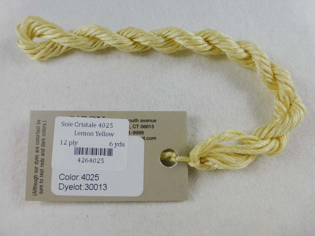 Soie Cristale 4025 Lemon Yellow by Caron Collection From Beehive Needle Arts