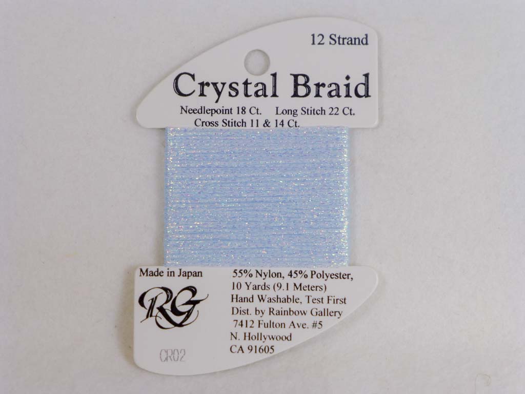 Crystal Braid CR02 Baby Blue by Rainbow Gallery From Beehive Needle Arts