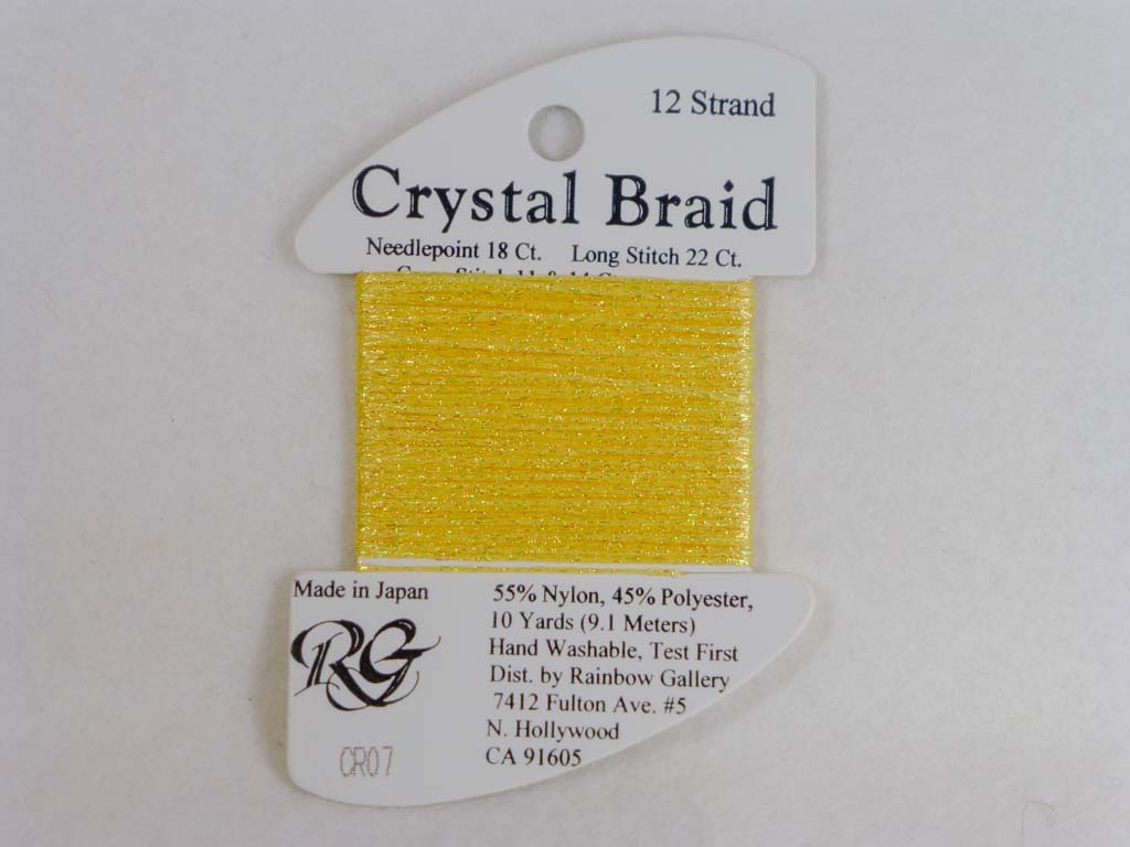 Crystal Braid CR07 Yellow by Rainbow Gallery From Beehive Needle Arts
