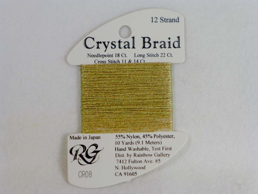 Crystal Braid CR08 Old Gold by Rainbow Gallery From Beehive Needle Arts