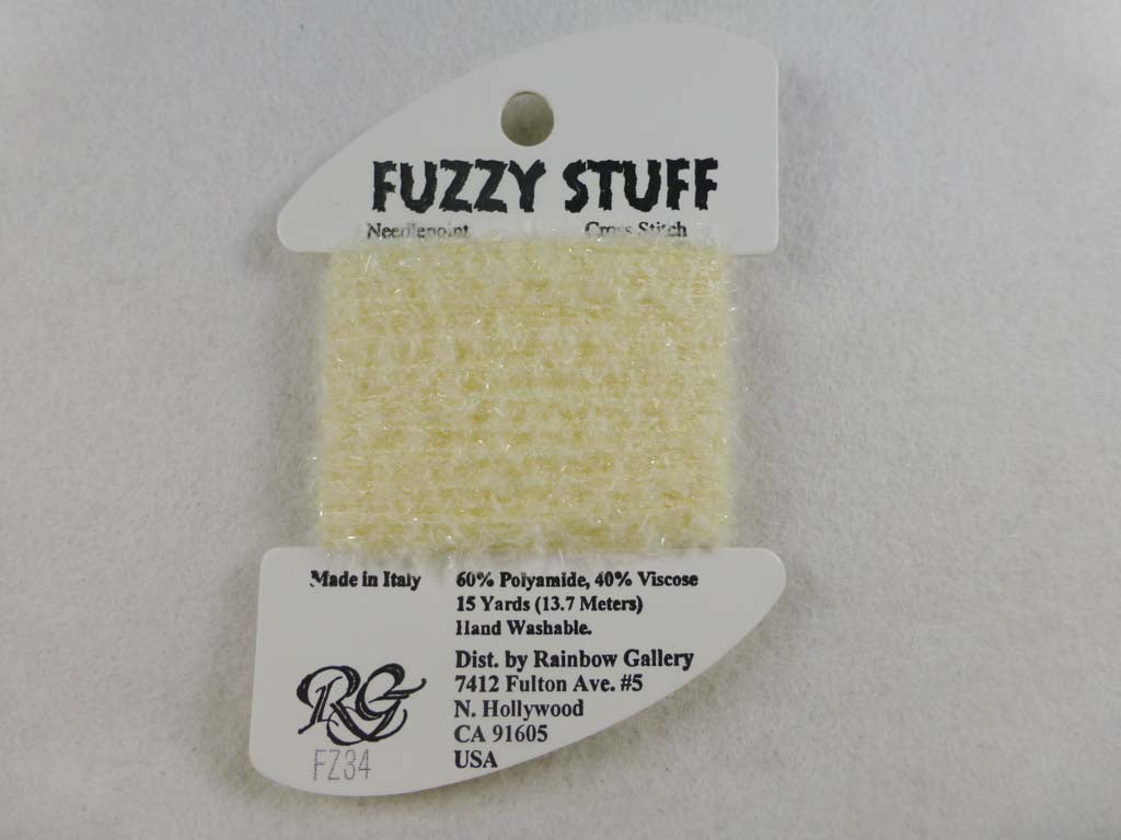 Fuzzy Stuff FZ34 Pale Yellow by Rainbow Gallery From Beehive Needle Arts
