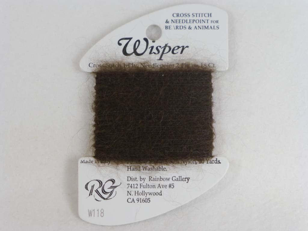 Wisper W118 Dark Chocolate by Rainbow Gallery From Beehive Needle Arts