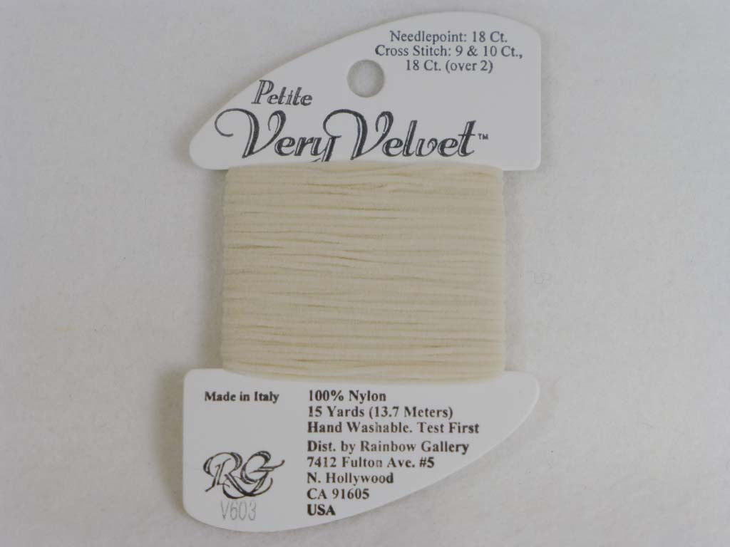 Petite Very Velvet V603 Ecru by Rainbow Gallery From Beehive Needle Arts
