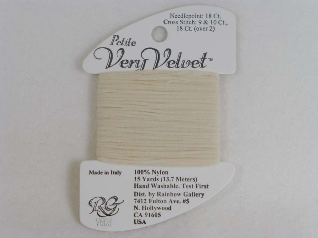 Petite Very Velvet V603 Ecru by Rainbow Gallery From Beehive Needle Arts