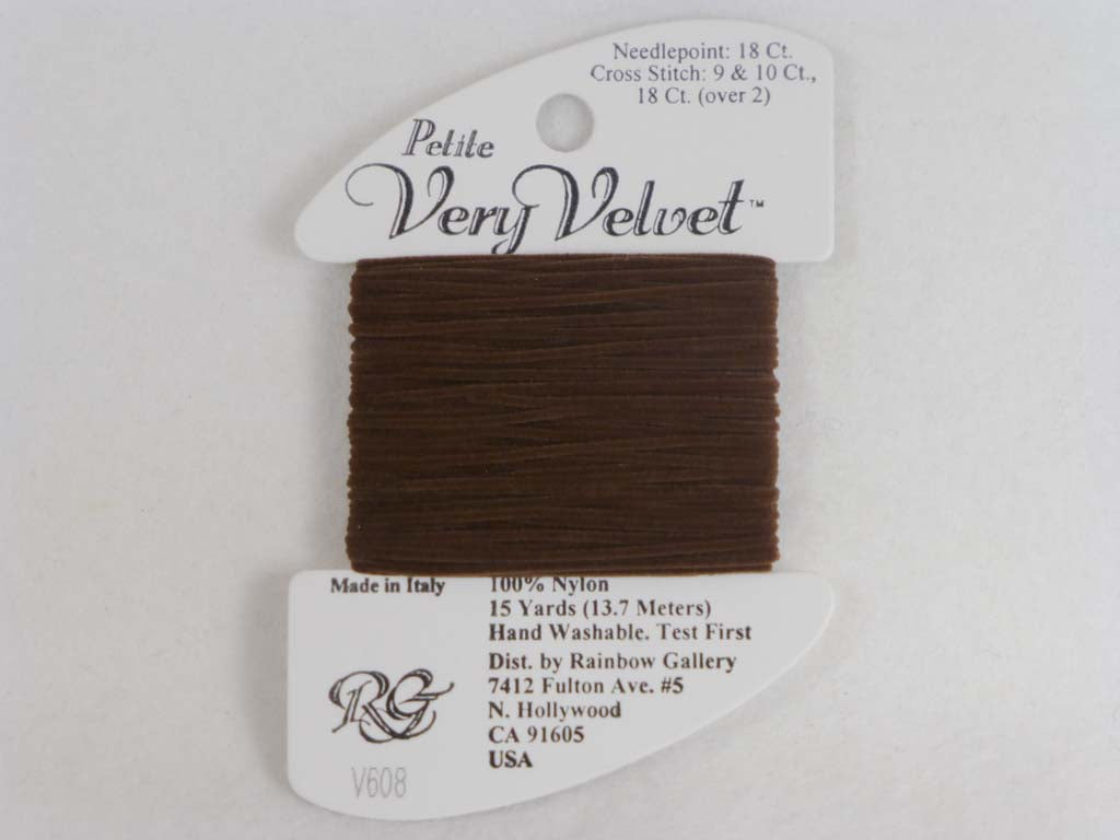 Petite Very Velvet V608 Dark Brown by Rainbow Gallery From Beehive Needle Arts