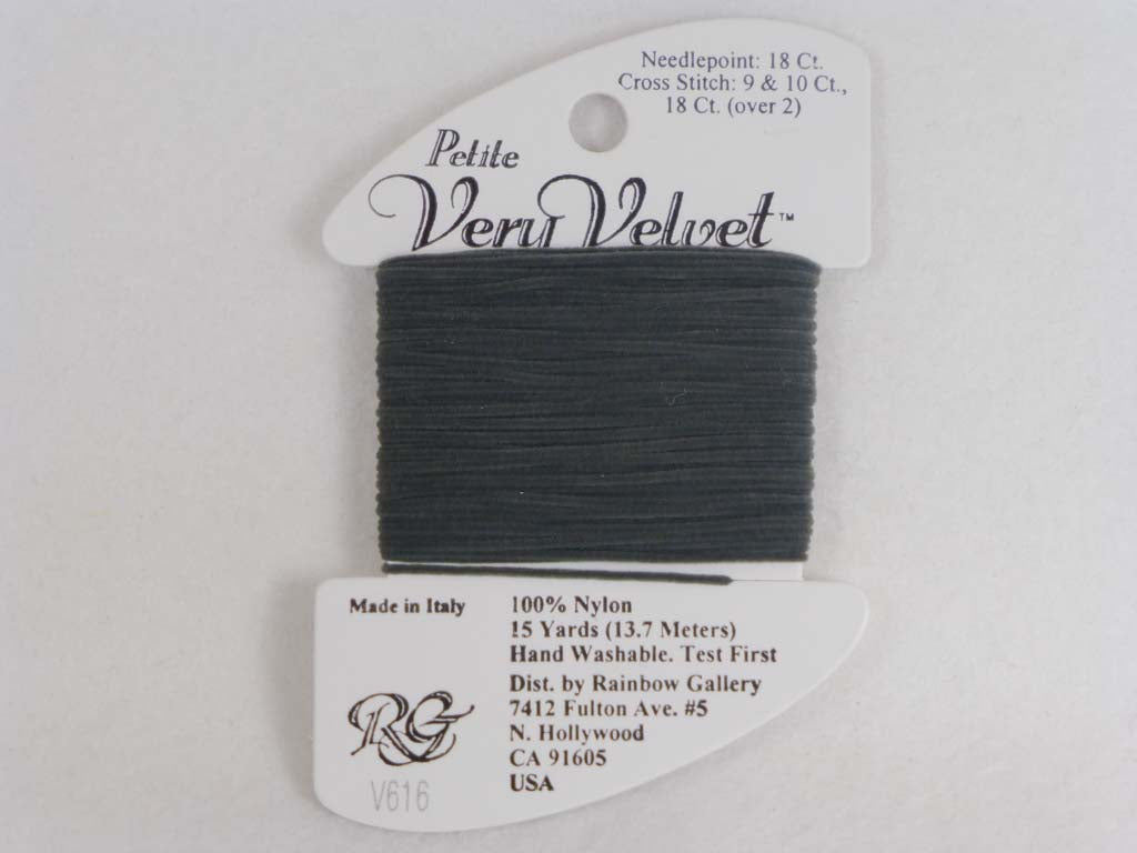 Petite Very Velvet V616 Dark Gray by Rainbow Gallery From Beehive Needle Arts