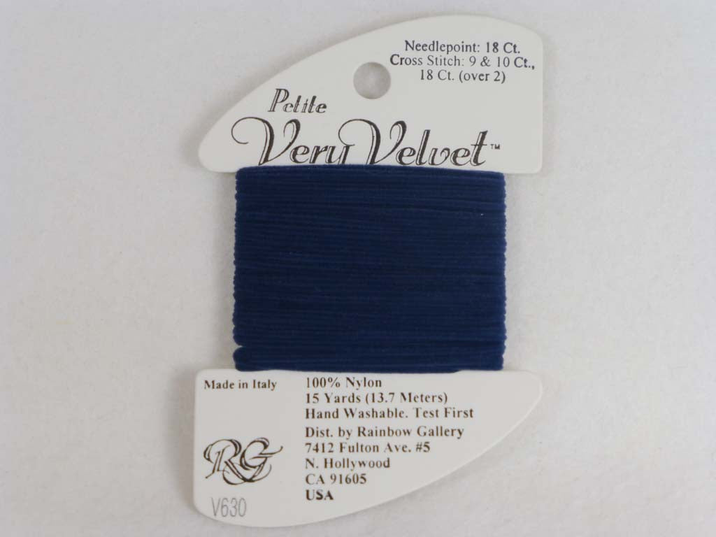 Petite Very Velvet V630 Navy by Rainbow Gallery From Beehive Needle Arts
