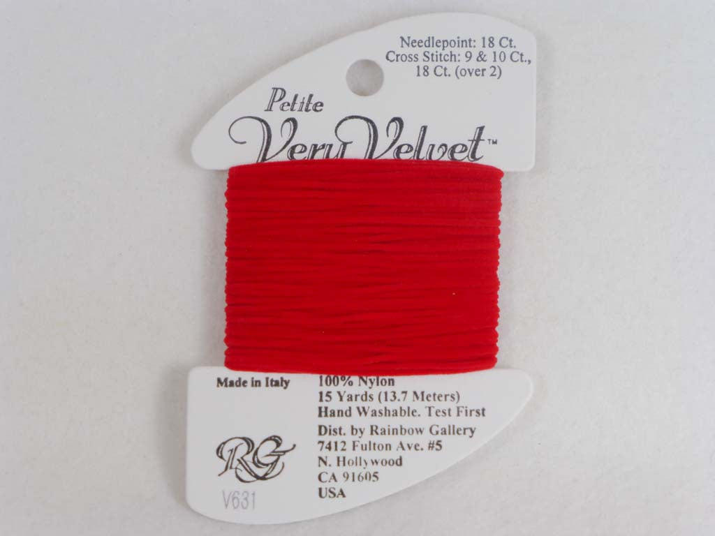 Petite Very Velvet V631 Christmas Red by Rainbow Gallery From Beehive Needle Arts