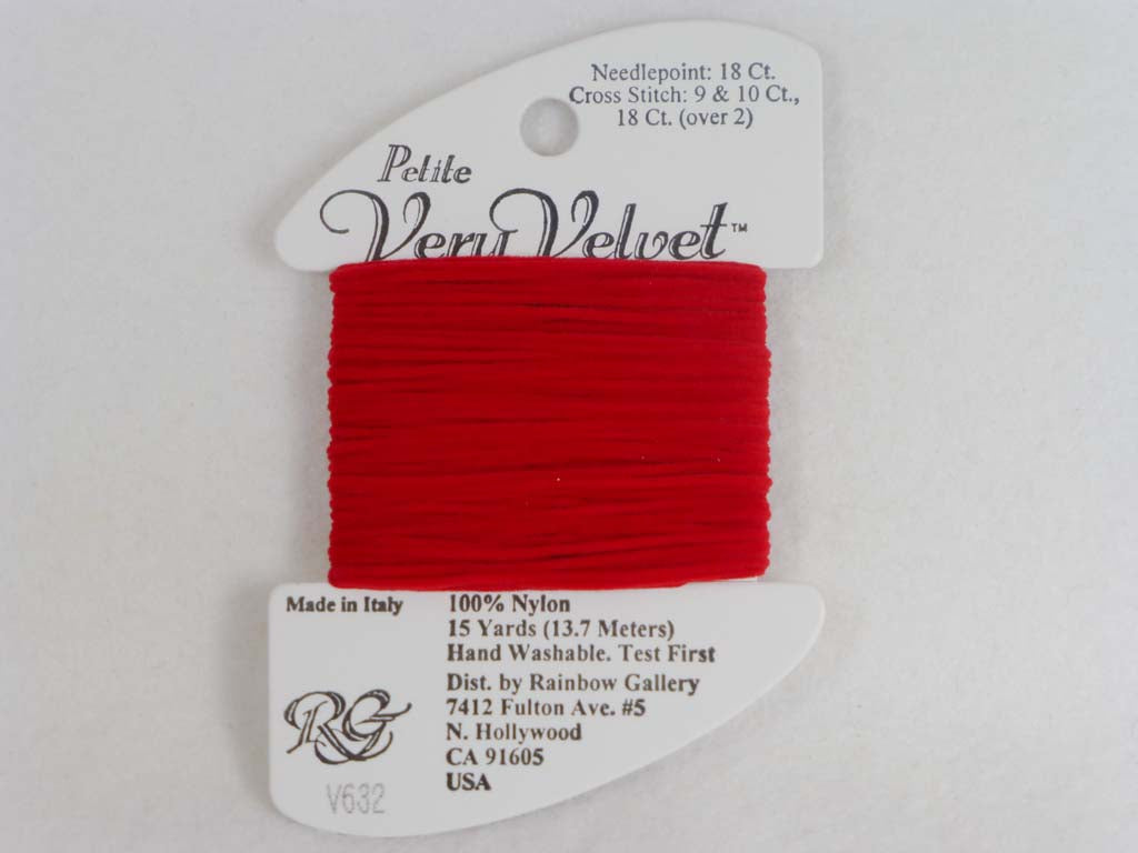 Petite Very Velvet V632 Brite Red by Rainbow Gallery From Beehive Needle Arts