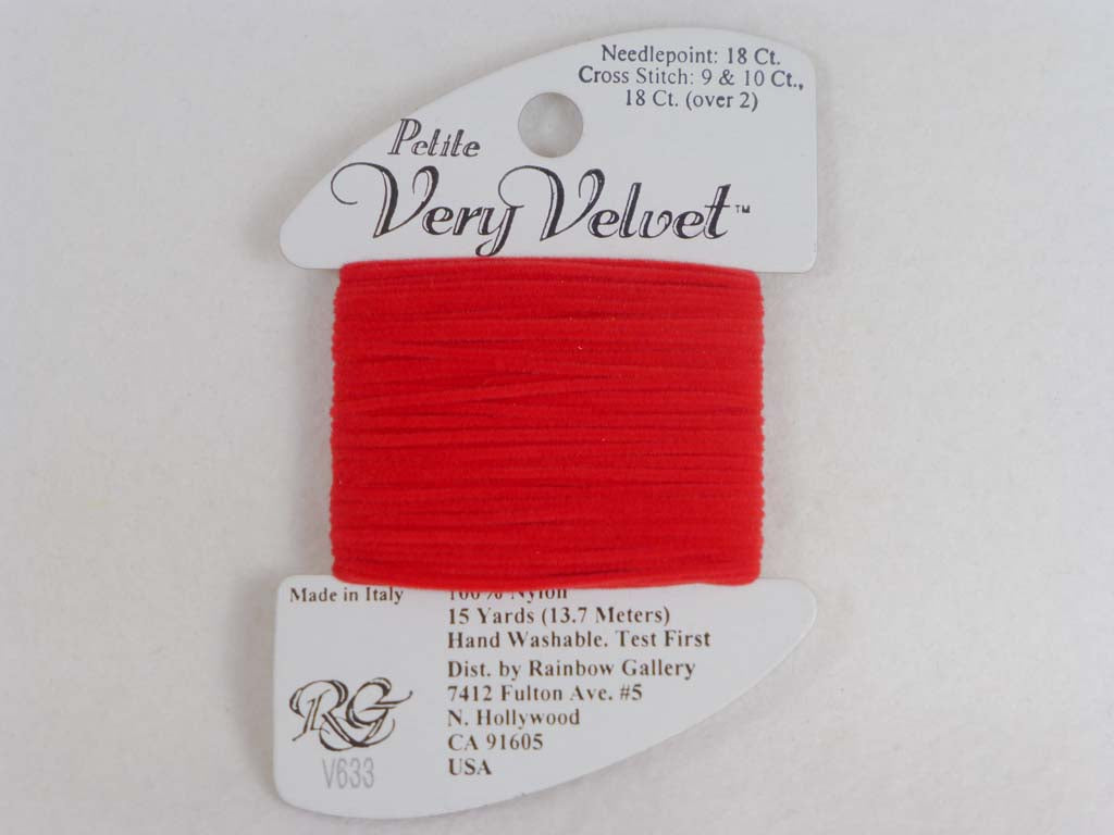 Petite Very Velvet V633 Geranium by Rainbow Gallery From Beehive Needle Arts