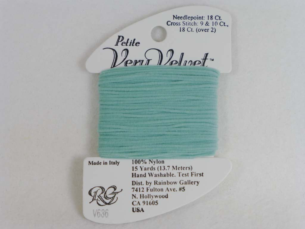 Petite Very Velvet V636 Lite Sea Green by Rainbow Gallery From Beehive Needle Arts