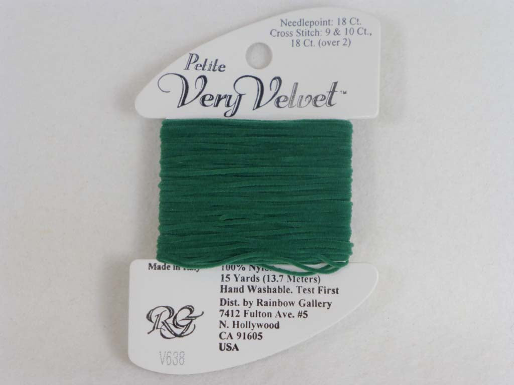 Petite Very Velvet V638 Dark Sea Green by Rainbow Gallery From Beehive Needle Arts