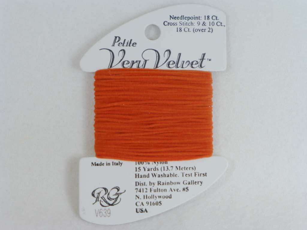 Petite Very Velvet V639 Dark Terra Cotta by Rainbow Gallery From Beehive Needle Arts